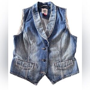 Esprit 1968 Denim Vest Fitted Button Front Vintage Y2K